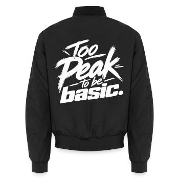 Graffiti Pinsel-Schrift Shirt Design - Unisex Bomberjacke - Schwarz - Hinten - AI Model Male 185 light (185cm)