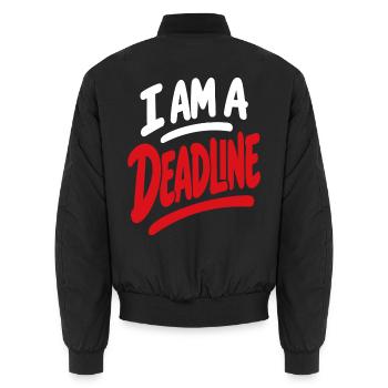 Deadline Attitude Typografie T-Shirt - Unisex Bomberjacke - Schwarz - Hinten - AI Model Male 185 light (185cm)