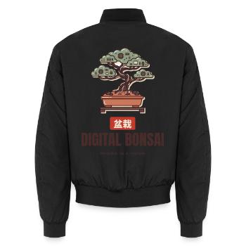 Digital Bonsai Schaltplatine Cable Tree Zen - Unisex Bomberjacke - Schwarz - Hinten - AI Model Male 185 light (185cm)