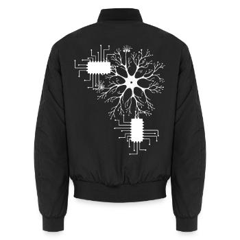 Neuronen Wissenschaft Schaltplan Labor Science - Unisex Bomberjacke - Schwarz - Hinten - AI Model Male 185 light (185cm)