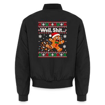 Well Shit Broken Gingerbread Ugly Christmas Sweate - Unisex Bomberjacke - Schwarz - Hinten - AI Model Male 185 light (185cm)