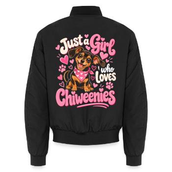 Just a Girl Loves Chihuahuas - Unisex Bomberjacke - Schwarz - Hinten - AI Model Male 185 light (185cm)