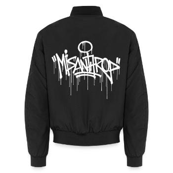 Misanthrop Fat Cap Style white - Unisex Bomberjacke - Schwarz - Hinten - AI Model Male 185 light (185cm)