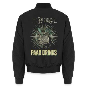 Schere Stein Paar Drinks - Unisex Bomberjacke - Schwarz - Hinten - AI Model Male 185 light (185cm)
