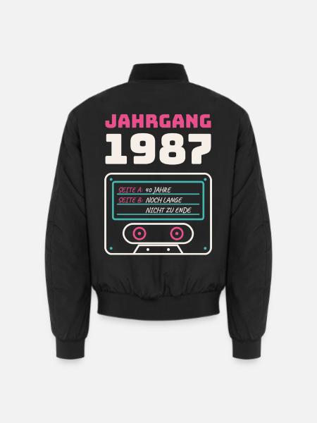 Jahrgang 1987 Kassette - Unisex Bomberjacke - Schwarz