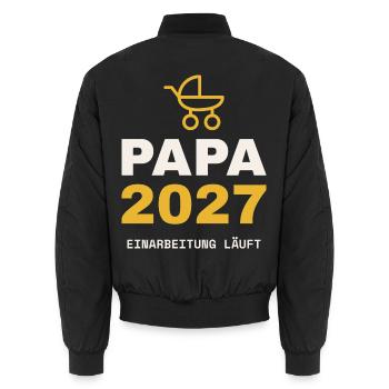 Papa 2027 - Unisex Bomberjacke - Schwarz - Hinten - AI Model Male 185 light (185cm)