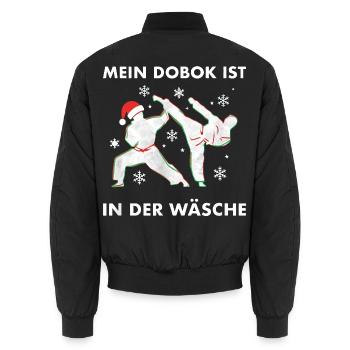 Mein Dobok Ist In Der Wäsche Taekwondo Weihnachten - Unisex Bomberjacke - Schwarz - Hinten - AI Model Male 185 light (185cm)