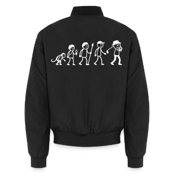  Golfspieler Golf Golfball Evolution Strichmänchen - Unisex Bomberjacke - Schwarz - Hinten - AI Model Male 185 light (185cm)