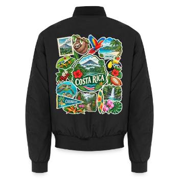 Costa Rica Reisesticker - Unisex Bomberjacke - Schwarz - Hinten - AI Model Male 185 light (185cm)