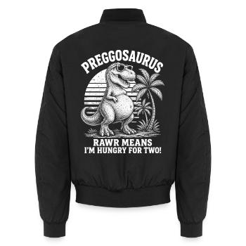 Preggosaurus Dino Mama Babybauch Schwanger Humor - Unisex Bomberjacke - Schwarz - Hinten - AI Model Male 185 light (185cm)