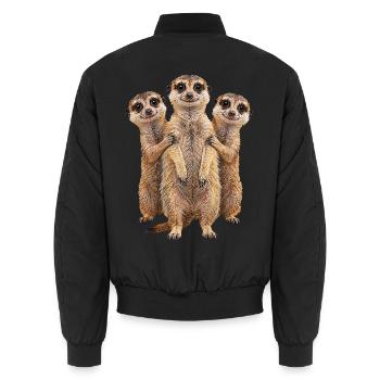 Erdmaennchen - Unisex Bomberjacke - Schwarz - Hinten - AI Model Male 185 light (185cm)