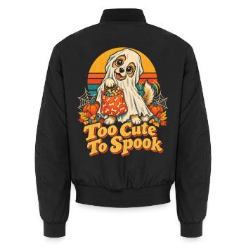Halloween Hund Too Cute To Spook - Unisex Bomberjacke - Schwarz - Hinten - AI Model Male 185 light (185cm)