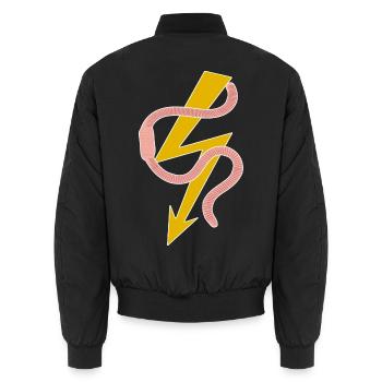 Doppeldeutiger Witz Wattwurm Dad-Joke - Unisex Bomberjacke - Schwarz - Hinten - AI Model Male 185 light (185cm)
