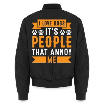 HundeLiebe - Unisex Bomberjacke - Schwarz - Hinten - AI Model Male 185 light (185cm)