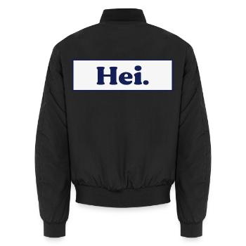 Finnland Hei Hallo Begrüßung - Unisex Bomberjacke - Schwarz - Hinten - AI Model Male 185 light (185cm)