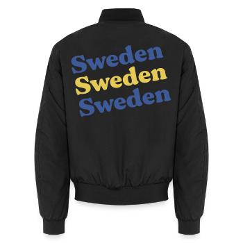 Schweden Geschenkidee - Unisex Bomberjacke - Schwarz - Hinten - AI Model Male 185 light (185cm)