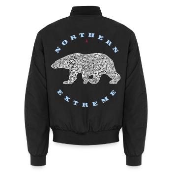 Northern Extreme – Eisbär - Unisex Bomberjacke - Schwarz - Hinten - AI Model Male 185 light (185cm)