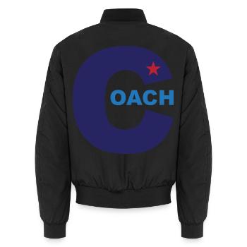 Trainer - Unisex Bomberjacke - Schwarz - Hinten - AI Model Male 185 light (185cm)