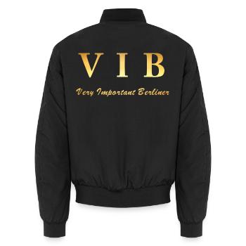 Very Important Berliner Logo VIB - Unisex Bomberjacke - Schwarz - Hinten - AI Model Male 185 light (185cm)