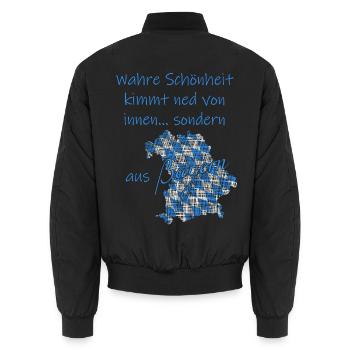 Wahre Schönheit aus Bayern - Unisex Bomberjacke - Schwarz - Hinten - AI Model Male 185 light (185cm)