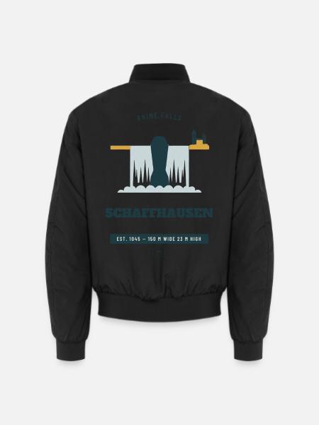 Schaffhauser Rheinfall Retro-Reiseemblem - Unisex Bomberjacke - Schwarz