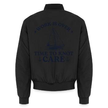 Segelboot Rente Abschied Segler Kapitän - Unisex Bomberjacke - Schwarz - Hinten - AI Model Male 185 light (185cm)