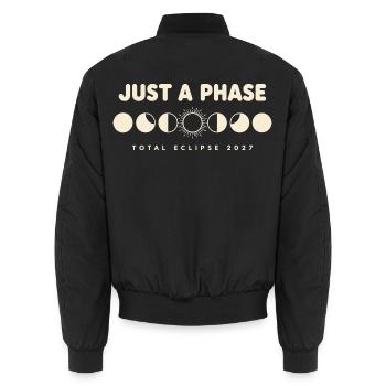  Just A Phase Total Eclipse 2027 Mondphasen - Unisex Bomberjacke - Schwarz - Hinten - AI Model Male 185 light (185cm)