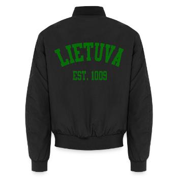Lietuva Vintage Est.1009 - Unisex Bomberjacke - Schwarz - Hinten - AI Model Male 185 light (185cm)