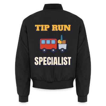 Tipp Lauf Spezialist Lustiger Wochenend-Papa Tee - Unisex Bomberjacke - Schwarz - Hinten - AI Model Male 185 light (185cm)