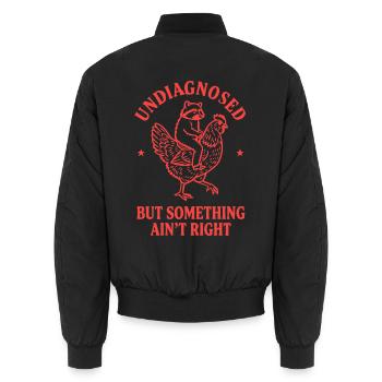 Undiagnosed But Something Ain't Right Lustig - Unisex Bomberjacke - Schwarz - Hinten - AI Model Male 185 light (185cm)