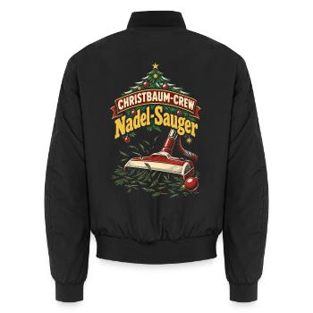 Christbaum-Crew Nadel-Sauger - Unisex Bomberjacke - Schwarz - Hinten - AI Model Male 185 light (185cm)