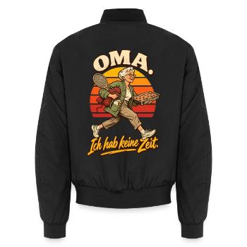 Oma Ich hab keine Zeit - Unisex Bomberjacke - Schwarz - Hinten - AI Model Male 185 light (185cm)