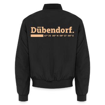 Dübendorf Zürich Koordinaten - Unisex Bomberjacke - Schwarz - Hinten - AI Model Male 185 light (185cm)