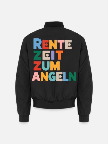 Rente Zeit zum Angeln Spruch - Unisex Bomberjacke - Schwarz