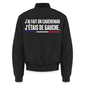 Anti-Frankreich: Ich HATTE einen Albtraum, ich kam aus Gauc - Unisex Bomberjacke - Schwarz - Hinten - AI Model Male 185 light (185cm)