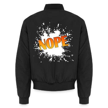 NOPE Splash Gradient Typo - Unisex Bomberjacke - Schwarz - Hinten - AI Model Male 185 light (185cm)