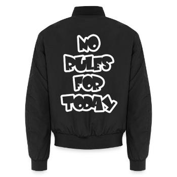 Keine Regeln Heute Graffiti  - Unisex Bomberjacke - Schwarz - Hinten - AI Model Male 185 light (185cm)