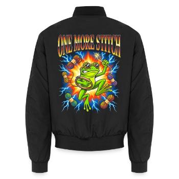 Noch ein Stich lustiger Froschblitz - Unisex Bomberjacke - Schwarz - Hinten - AI Model Male 185 light (185cm)