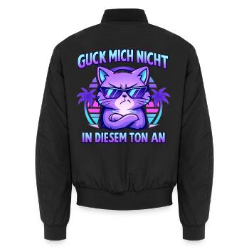 Guck Mich Nicht In Diesem Ton An Lustig Sprüche - Unisex Bomberjacke - Schwarz - Hinten - AI Model Male 185 light (185cm)