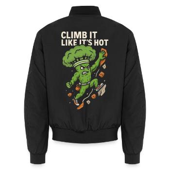 Climb it like it’s hot - Unisex Bomberjacke - Schwarz - Hinten - AI Model Male 185 light (185cm)