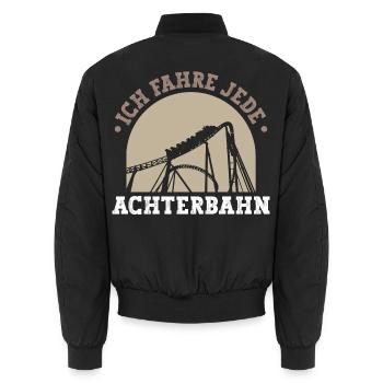 Achterbahn Silhouette - Unisex Bomberjacke - Schwarz - Hinten - AI Model Male 185 light (185cm)