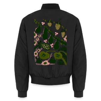 GRÜNES GEMÜSE - Unisex Bomberjacke - Schwarz - Hinten - AI Model Male 185 light (185cm)