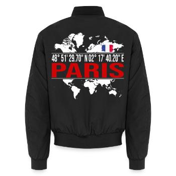 Paris - Unisex Bomberjacke - Schwarz - Hinten - AI Model Male 185 light (185cm)