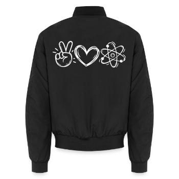Wertschätzung von Physikliebhabern und Wissenschaft - Unisex Bomberjacke - Schwarz - Hinten - AI Model Male 185 light (185cm)