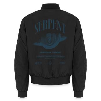 Green Tree Python Modern Reptile Keeper Streetwear - Unisex Bomberjacke - Schwarz - Hinten - AI Model Male 185 light (185cm)