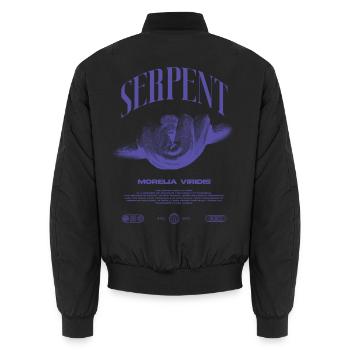 Green Tree Python Modern Reptile Keeper Streetwear - Unisex Bomberjacke - Schwarz - Hinten - AI Model Male 185 light (185cm)