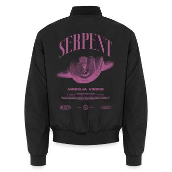 Green Tree Python Modern Reptile Keeper Streetwear - Unisex Bomberjacke - Schwarz - Hinten - AI Model Male 185 light (185cm)