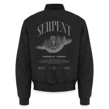 Green Tree Python Modern Reptile Keeper Streetwear - Unisex Bomberjacke - Schwarz - Hinten - AI Model Male 185 light (185cm)