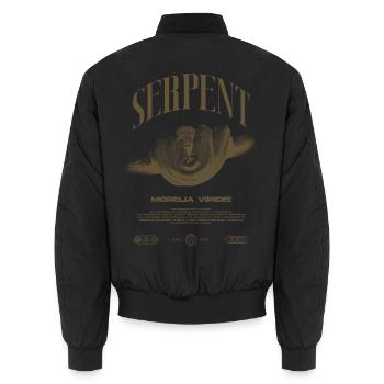 Green Tree Python Modern Reptile Keeper Streetwear - Unisex Bomberjacke - Schwarz - Hinten - AI Model Male 185 light (185cm)