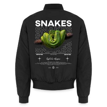 Green Tree Python Modern Reptile Keeper Streetwear - Unisex Bomberjacke - Schwarz - Hinten - AI Model Male 185 light (185cm)